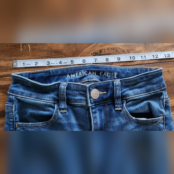 American Eagle Next Level Stretch Super Hi Rise Jegging Womens Size 0  Blue - Picture 6 of 8